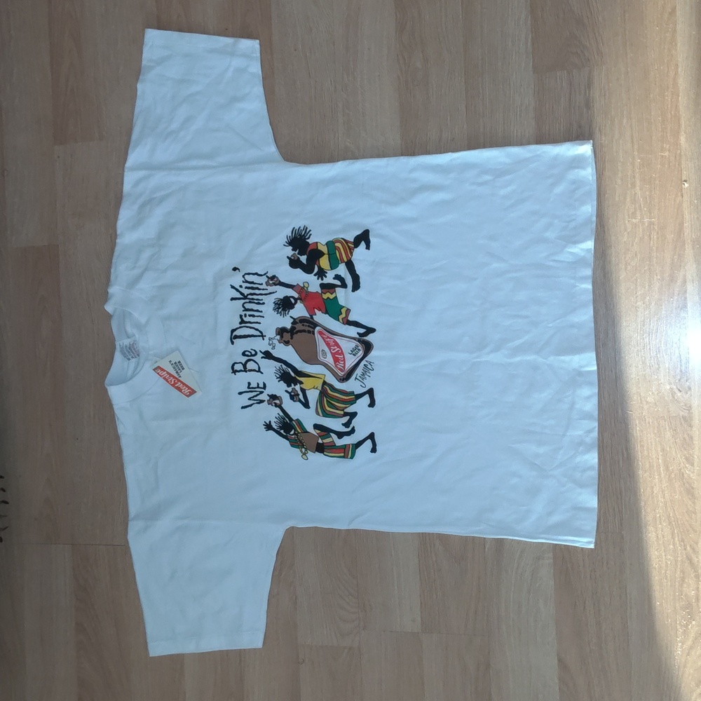 Vtg Reggae On Red Stripe Jamaica's Larger Beer Graphic T-shirt XL New